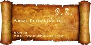 Vasas Krisztián névjegykártya